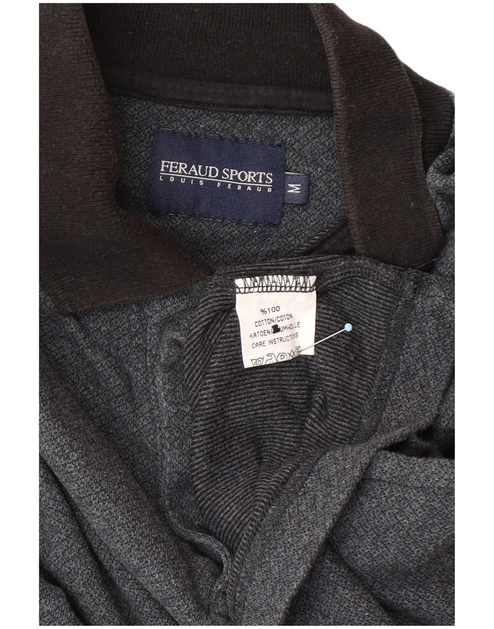 LOUIS FERAUD Polo de manga larga para hombre de algodón gris medio