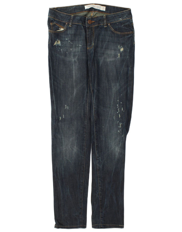 Zara Jeans Slim Desgastados para Mujer EU 40 Medium W30 L31 Algodón Azul Marino