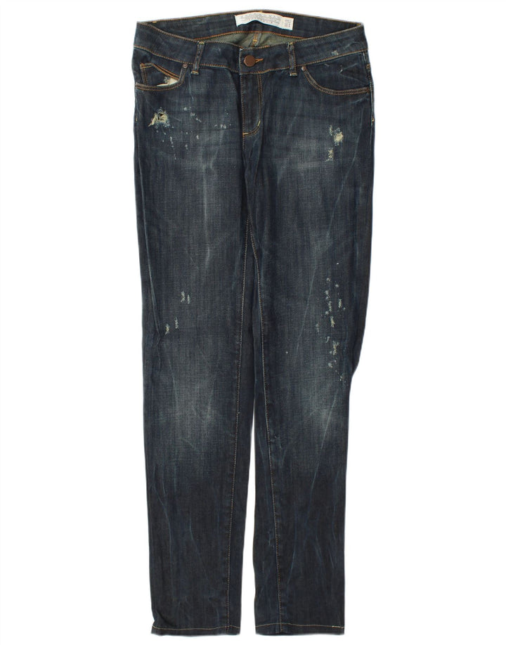 Zara Jeans Slim Desgastados para Mujer EU 40 Medium W30 L31 Algodón Azul Marino