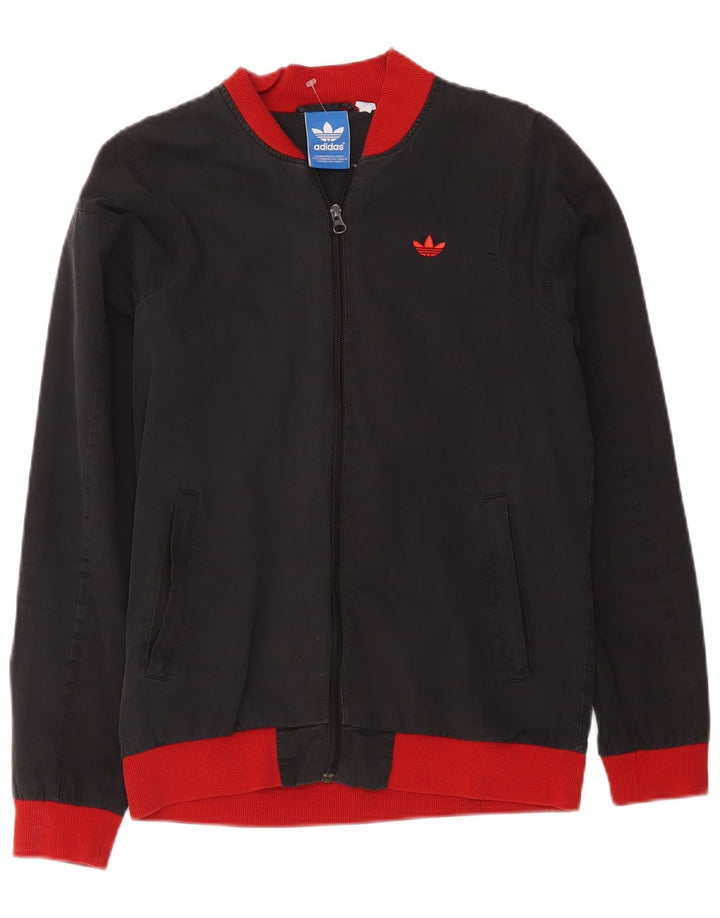 Adidas Hombre Chándal Top Chaqueta Pequeña Gris Colorblock Poliéster