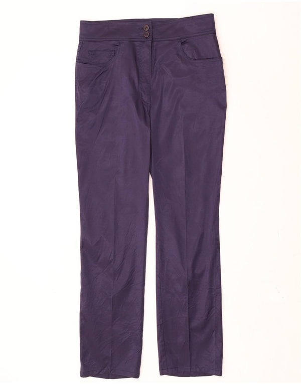 Krizia Pantalones Casuales Rectos para Mujer UK 44 Medium W30 L28 Azul Marino