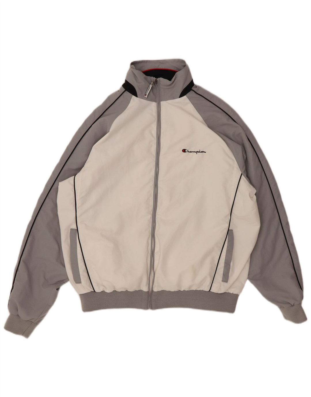 CHAMPION Chaqueta superior de chándal para hombre Poliéster con bloques de color blanco grande