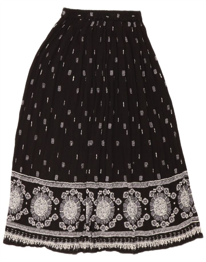 Vintage mujer Maxi falda W24 XS negro geométrico