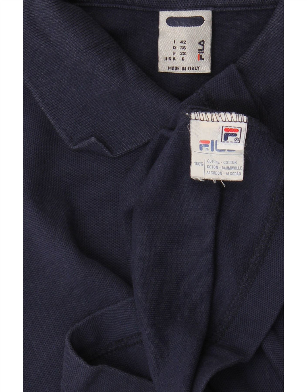 Polo FILA para mujer IT 42 Algodón azul marino mediano