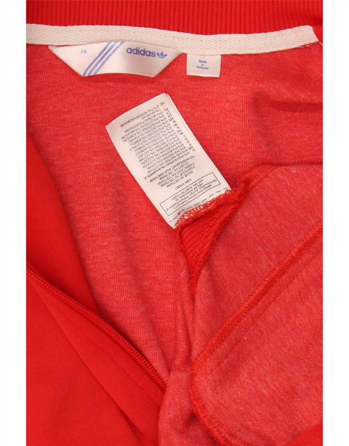 Adidas Sudadera con capucha y cremallera gráfica para mujer EU 38 Pequeño Poliéster rojo