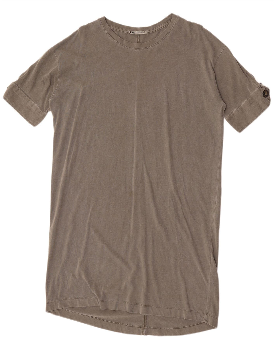 Zara Vestido Camiseta Mujer UK 44 Gris Medio