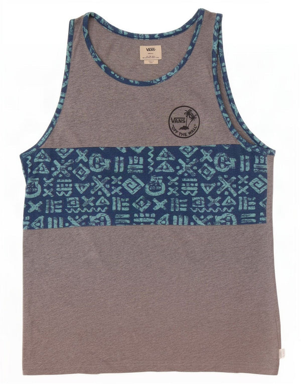Vans Hombre Graphic Vest Top Pequeño Gris Geométrico