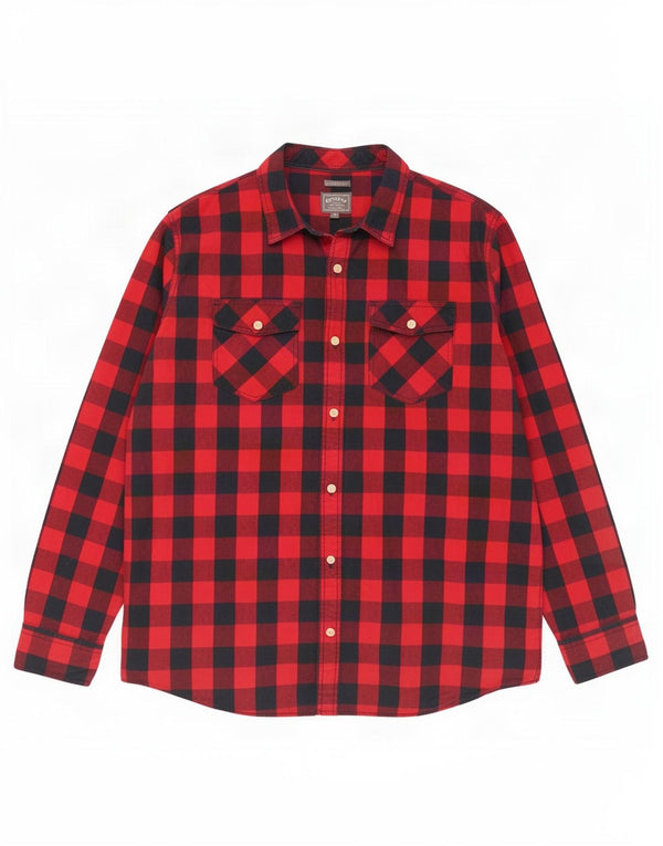 Camisa de franela de corte clásico para hombre de Fat Face XL Algodón a cuadros negro