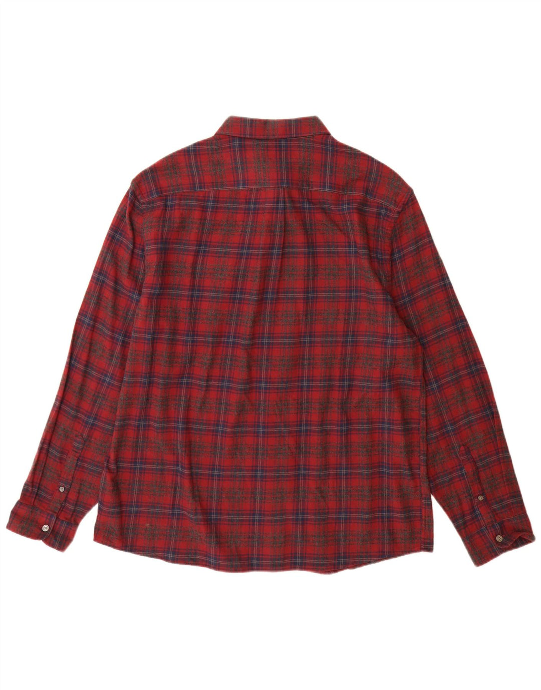 Marks & Spencer Camisa de franela de ajuste regular para hombre XL Algodón a cuadros rojos