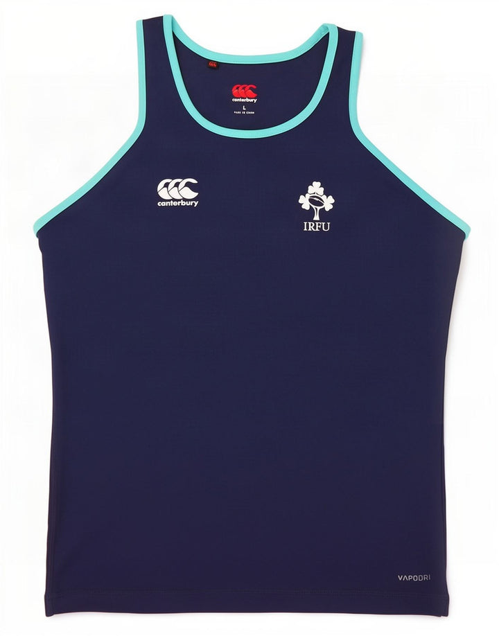 Canterbury Hombres Irlanda Chaleco Top Grande Azul Marino Poliéster