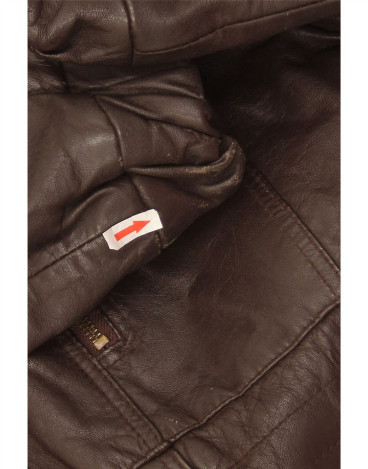 Vintage chaqueta de cuero para hombre Reino Unido 38 cuero marrón medio