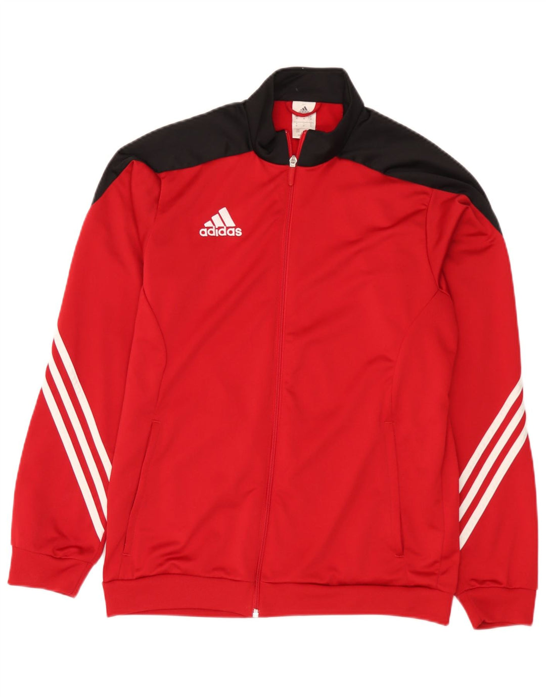 Adidas Hombre Chándal Top Chaqueta Medio Rojo Colorblock Poliéster