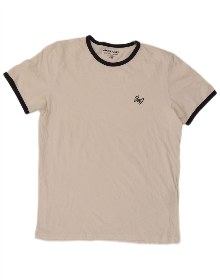 Jack & Jones Hombre Camiseta Top Medium Blanco Rayas Algodón