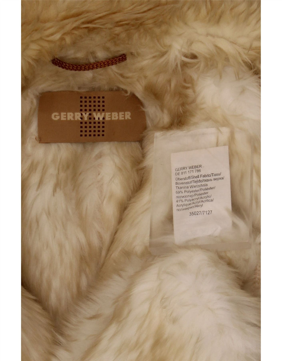 Gerry Weber Abrigo Sherpa extragrande para mujer Reino Unido 12 Poliéster beige medio