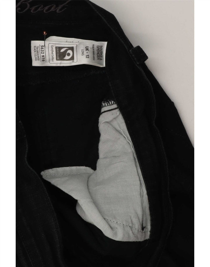 Marks & Spencer Jeans Slim Bootcut para Mujer UK 12 Medium W32 L30 Algodón Negro