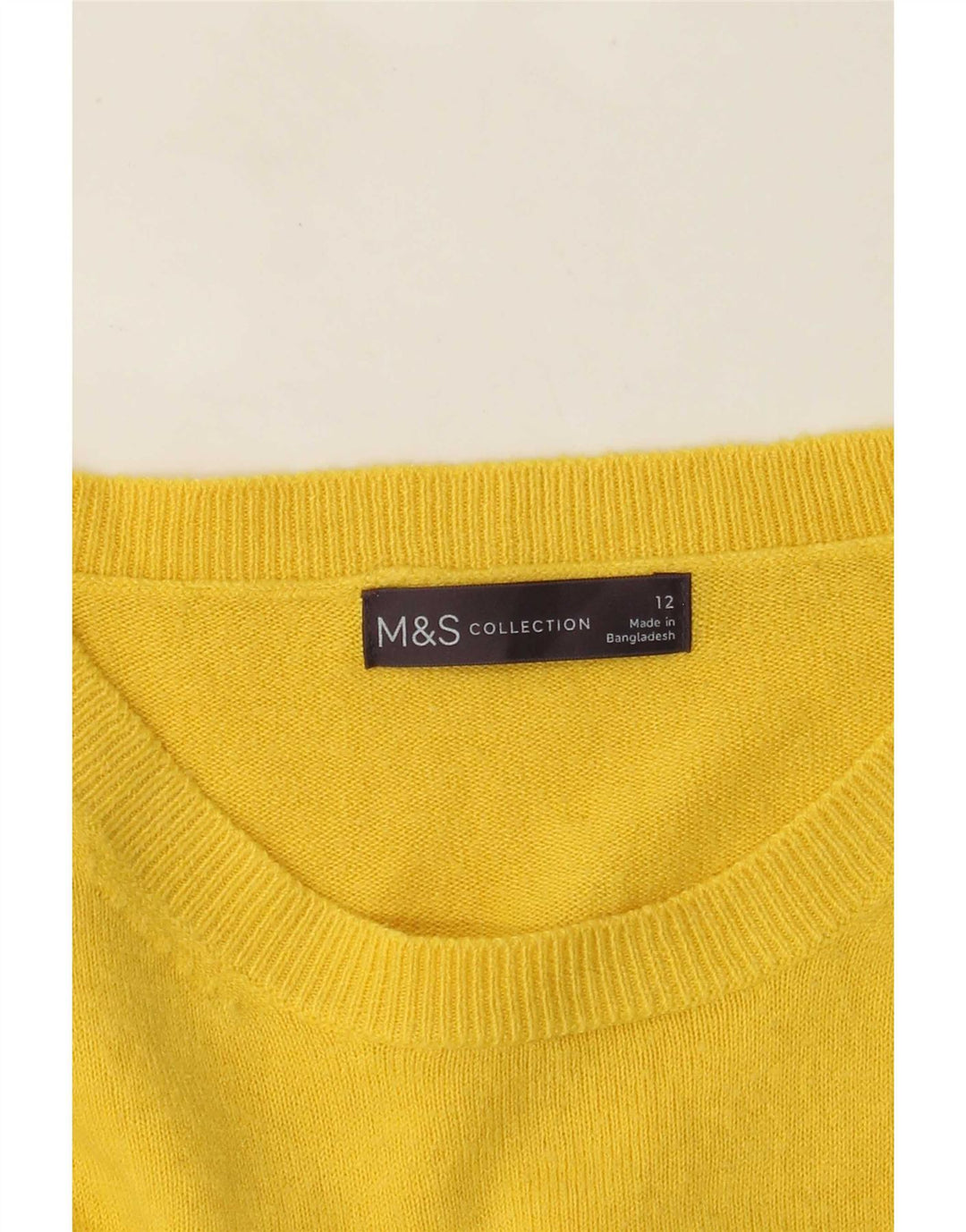 Marks & Spencer - Jersey de cuello redondo para mujer, talla 40, color amarillo mediano