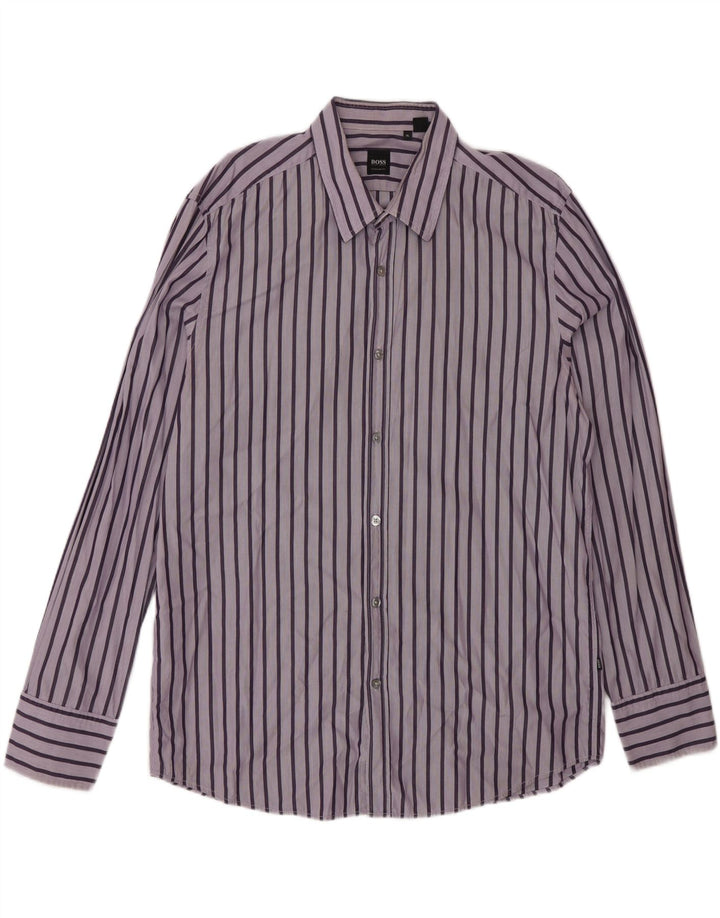 Camisa Hugo Boss Hombre Regular Fit XL Rayas Moradas