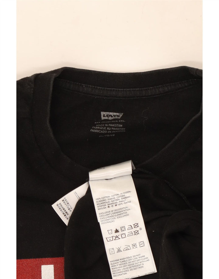 Levi's Camiseta gráfica para hombre Top XL Algodón negro