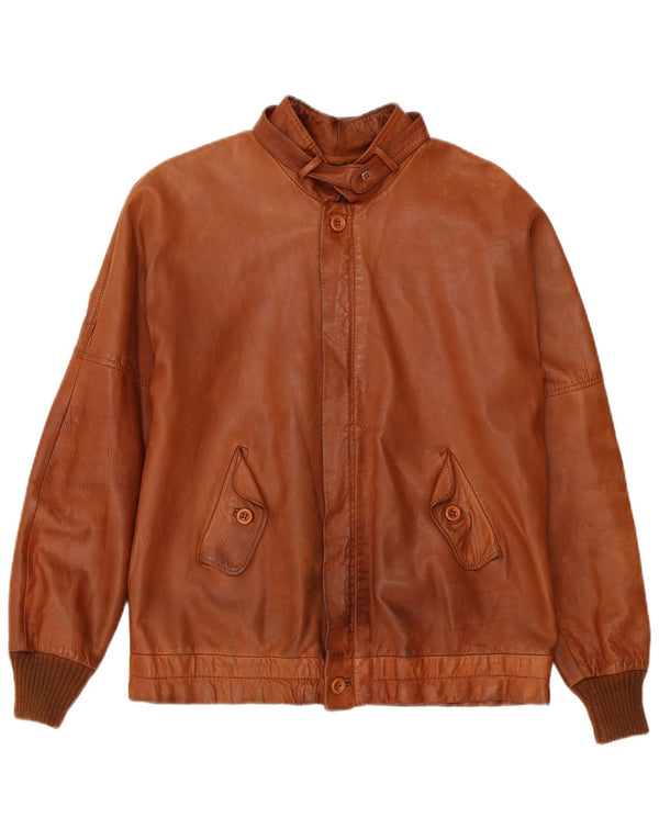 Chaqueta de cuero vintage para hombre Reino Unido 38 Marrón medio
