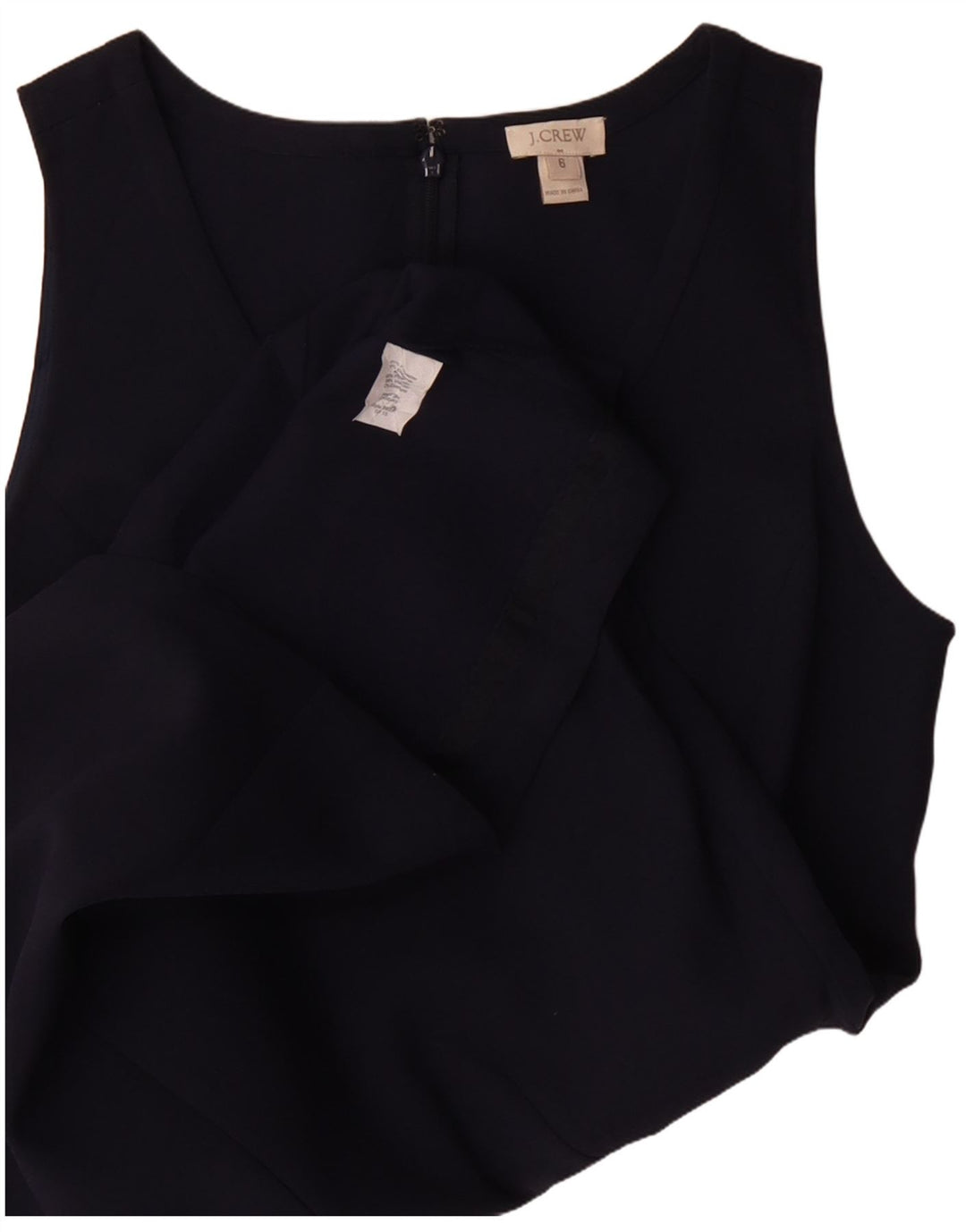 J. CREW Vestido sin mangas para mujer US 6 Medio Azul Marino Poliéster