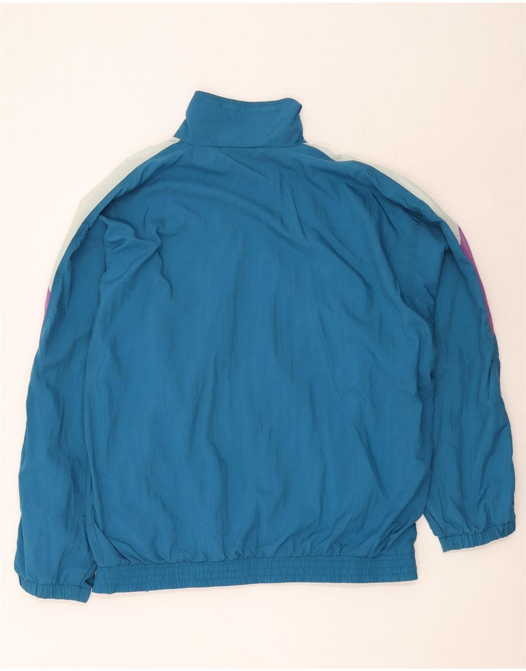 Vintage hombres chándal chaqueta superior XL azul colorblock