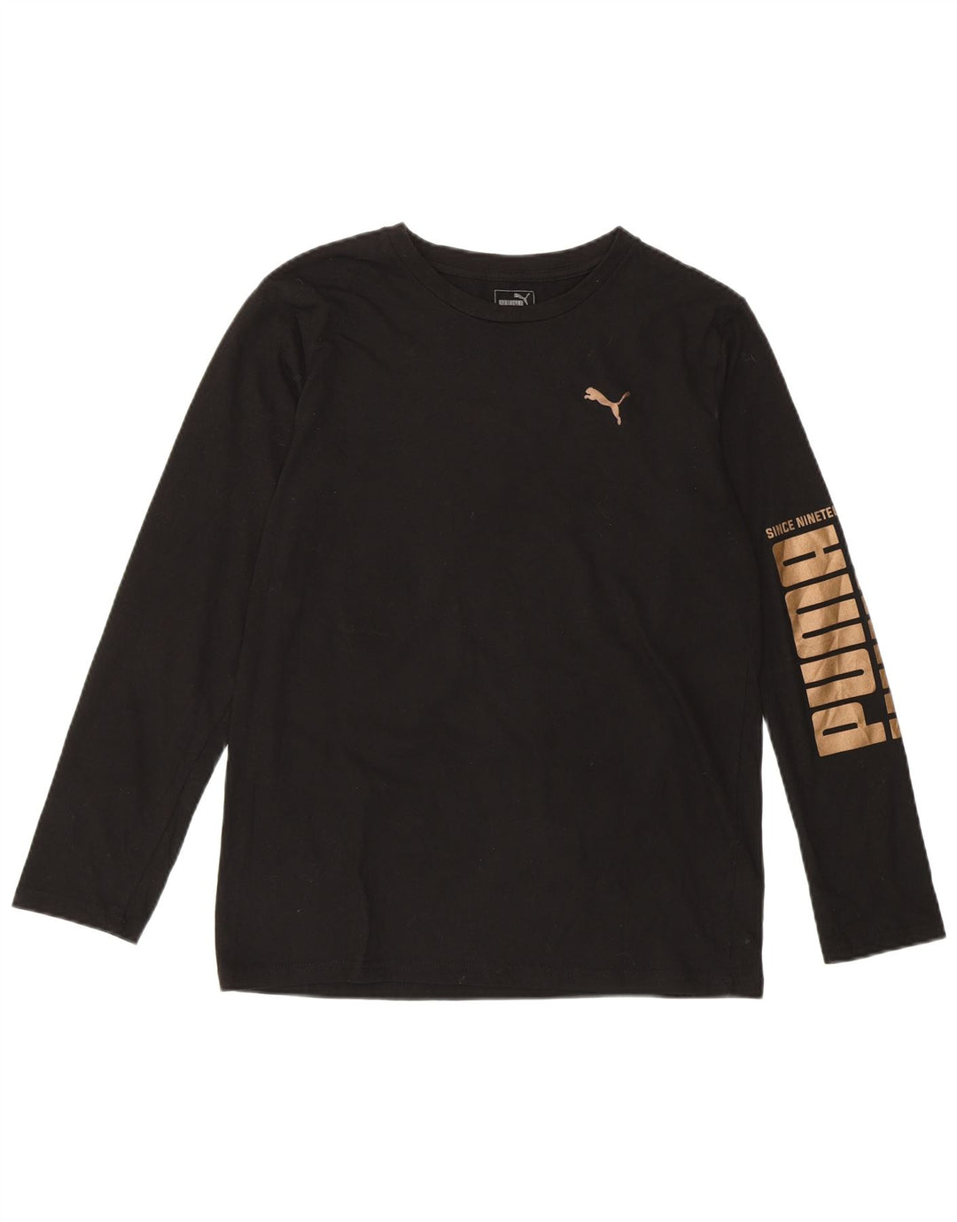 PUMA Camiseta gráfica de manga larga para niñas 15-16 años XL Algodón negro