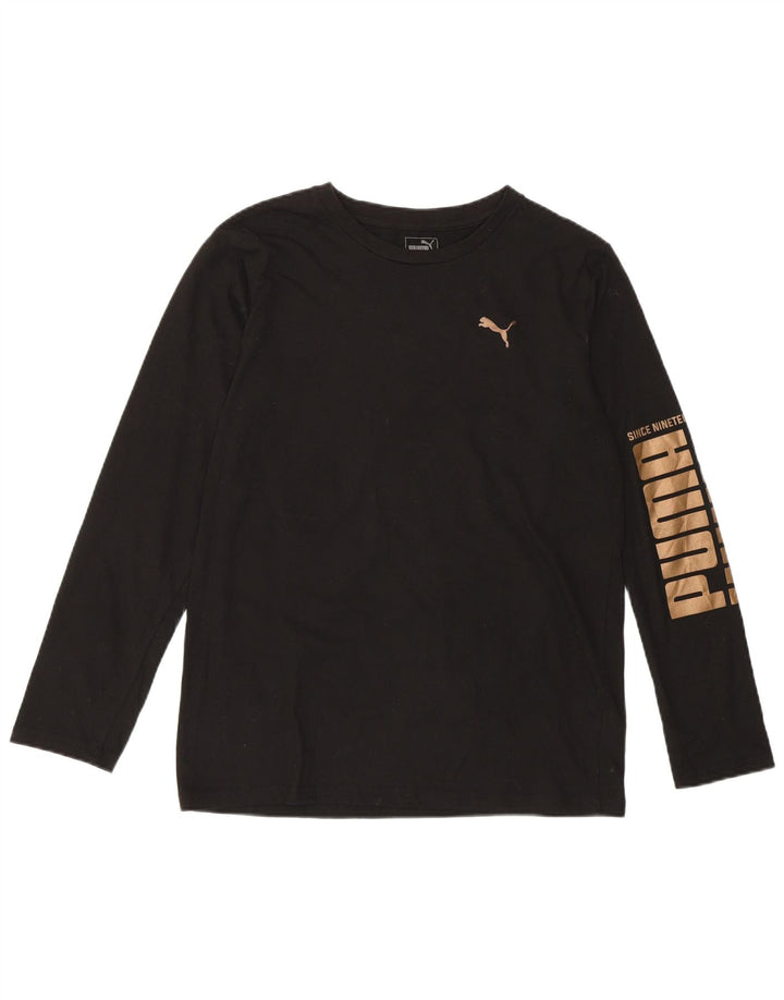 PUMA Camiseta gráfica de manga larga para niñas 15-16 años XL Algodón negro