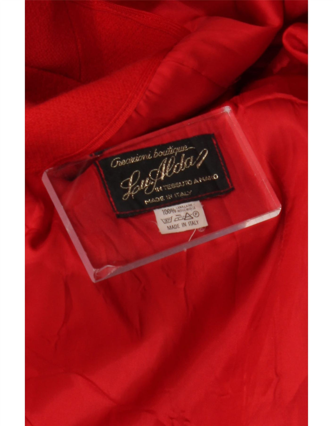 Vintage mujer abrigo Reino Unido 14 lana roja grande