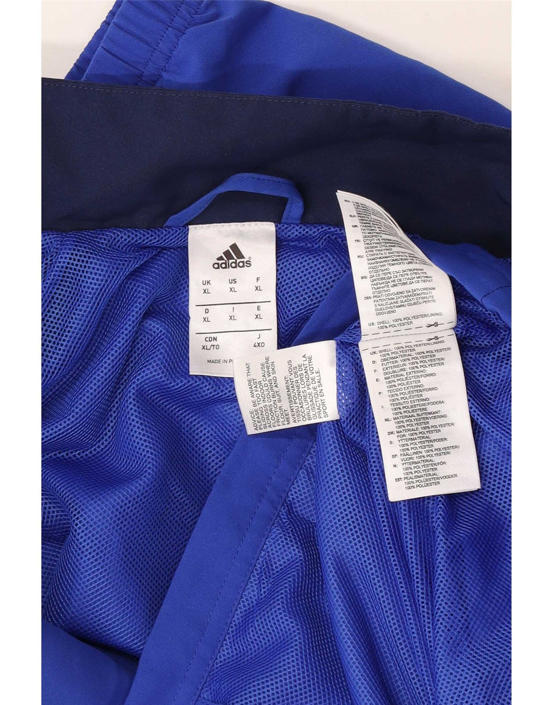 Adidas Hombre Graphic Chándal Top Chaqueta XL Azul Colorblock Poliéster
