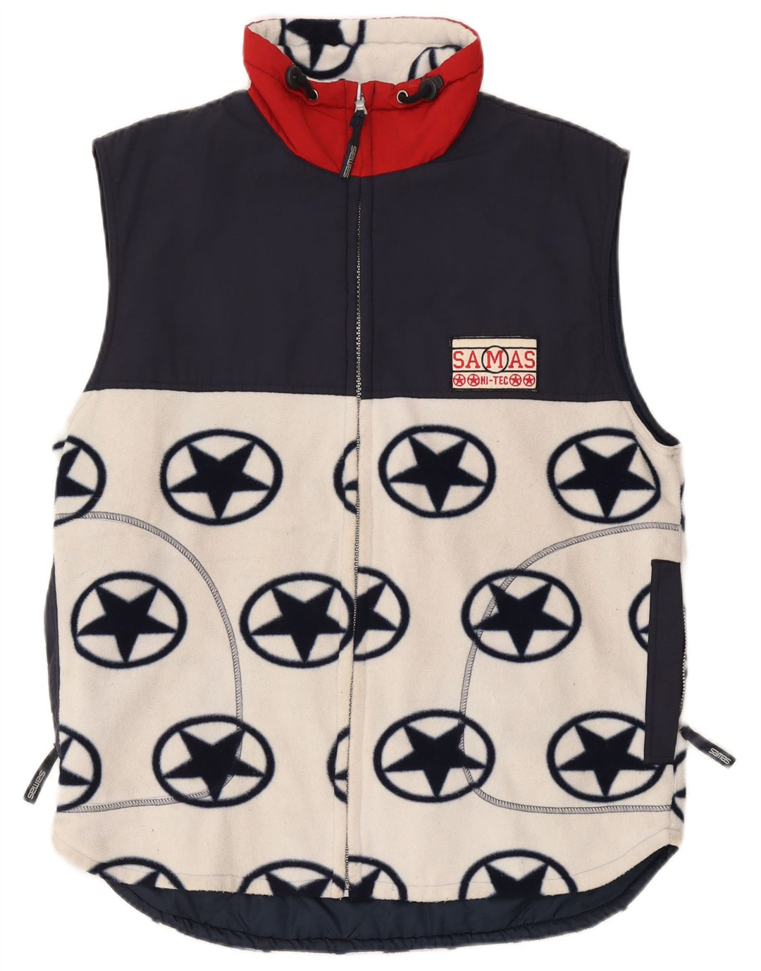 Chaleco polar Samas para hombre UK 38 Medium White Geométrico