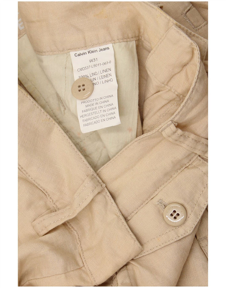 CALVIN KLEIN Pantalones cortos chinos para hombre W31 Medium Beige Linen