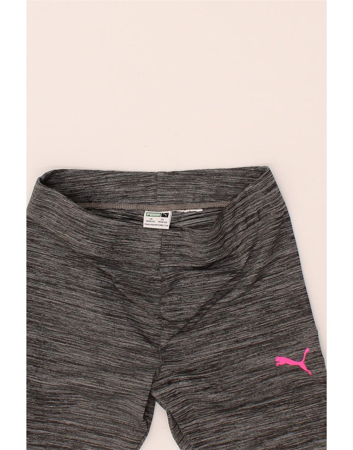 PUMA Girls Leggings 10-11 Years Medium Grey Flecked Vintage Puma and Second-Hand Puma from Messina Hembry 