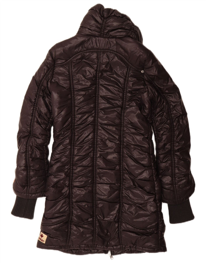 KHUJO Abrigo acolchado para mujer UK 40 Mediano Nylon negro