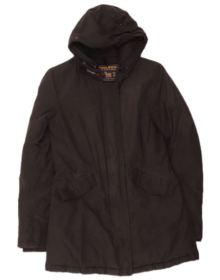 Woolrich Parka con capucha para mujer UK 6 XS Negro