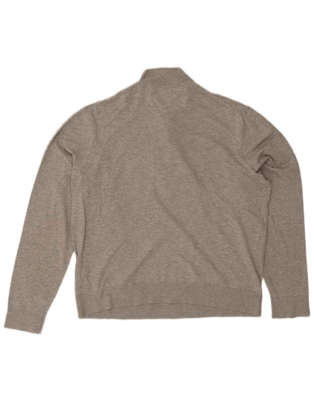 Tommy Hilfiger Jersey con cuello y botones para hombre, talla 2XL, algodón gris