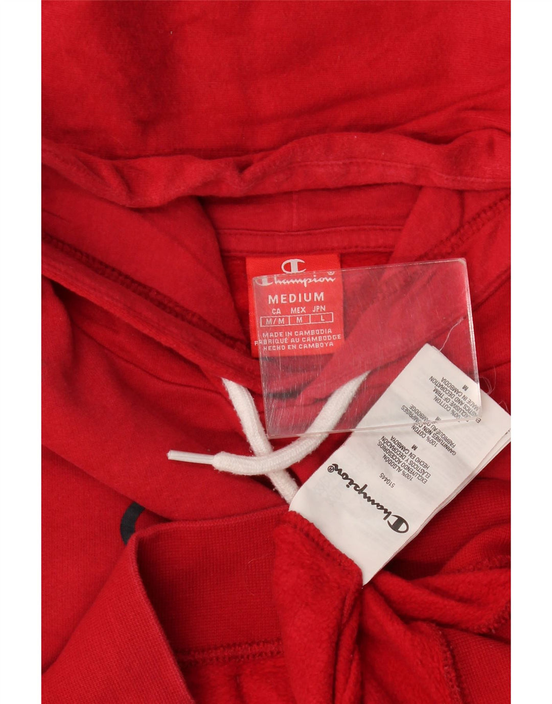 Champion Sudadera Con Capucha Gráfica Para Hombre Jersey De Algodón Rojo Medio
