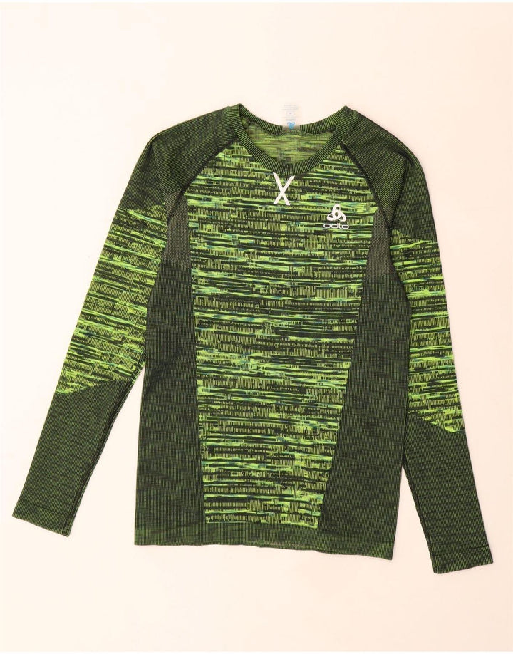 Odlo Top Mujer Manga Larga ES 42 Poliéster Geométrico Verde Medio