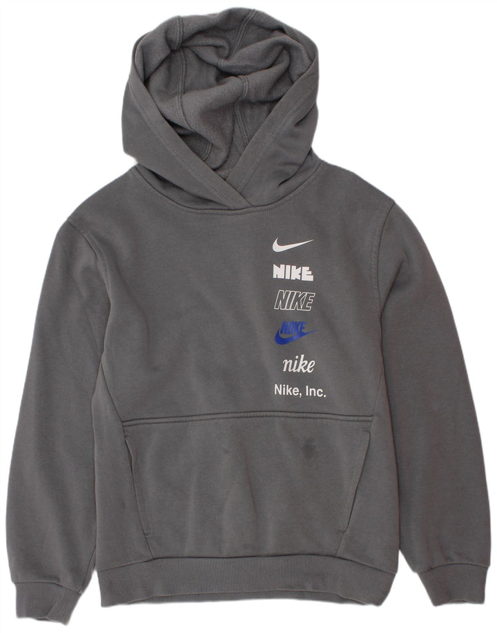 Nike - Sudadera con capucha para niño, 10-11 años, algodón gris medio