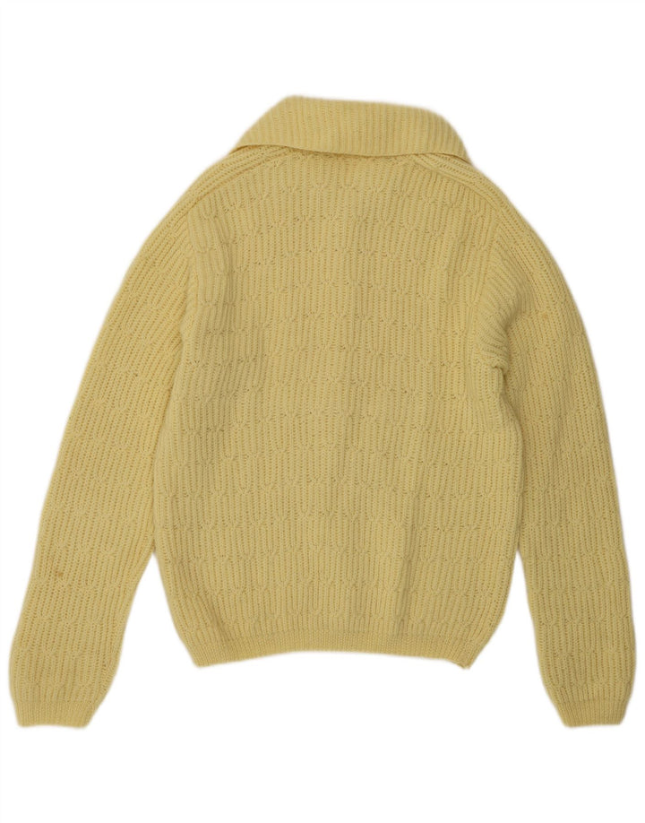 Vintage mujer Cardigan suéter IT 42 amarillo medio