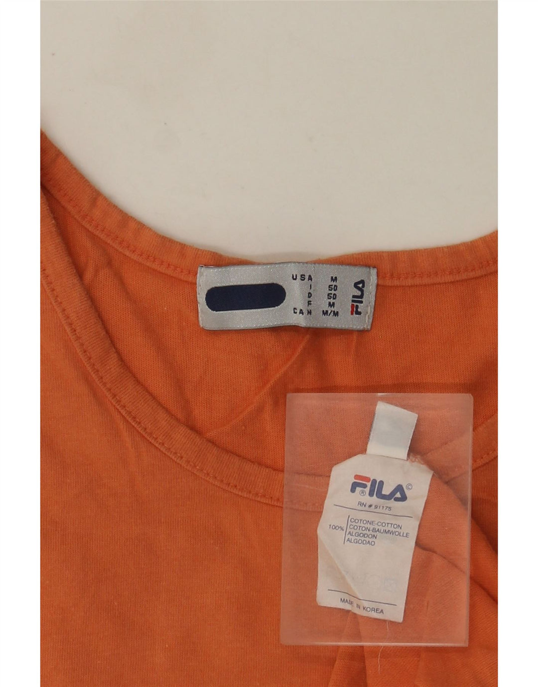 Fila Mens Vest Top IT 50 Algodón Naranja Medio