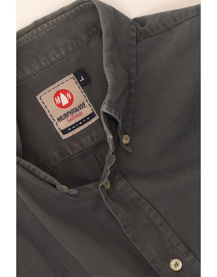 Murphy & Nye Camisa para hombre grande gris