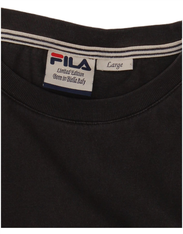 Fila - Camiseta gráfica de edición limitada para hombre, talla grande, color negro