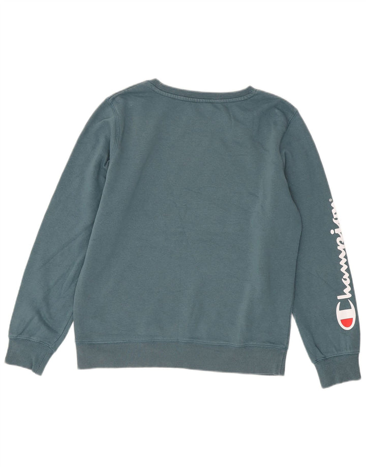 Champion Sudadera Gráfica para Mujer Jumper UK 14 Algodón Azul Medio