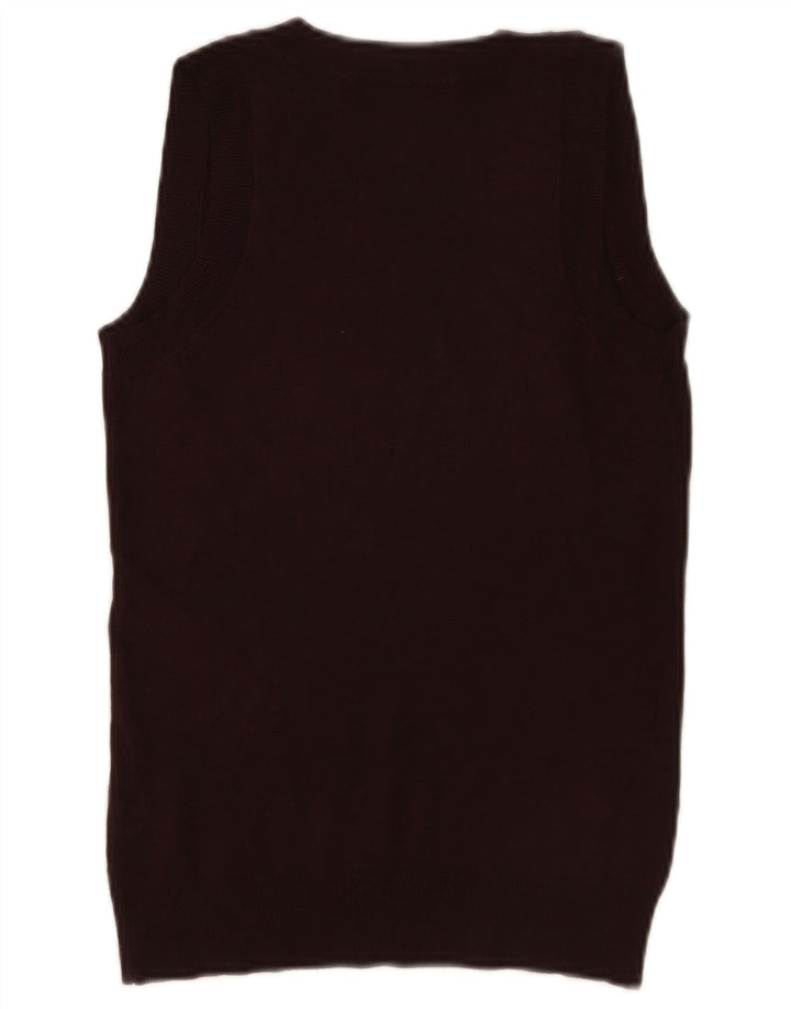 Zara Mujer Chaleco Top UK 10 Small Marrón Viscosa