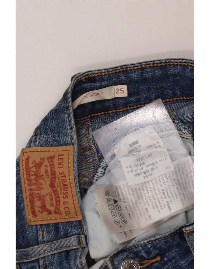 LEVI'S Jeans ajustados de talle alto 721 para mujer W25 L30 Algodón azul
