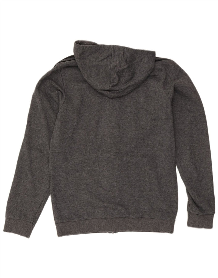 Adidas - Sudadera con capucha y cremallera para hombre, talla pequeña, algodón gris