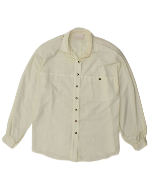 VINTAGE Womens Shirt UK 16 Large Off White
