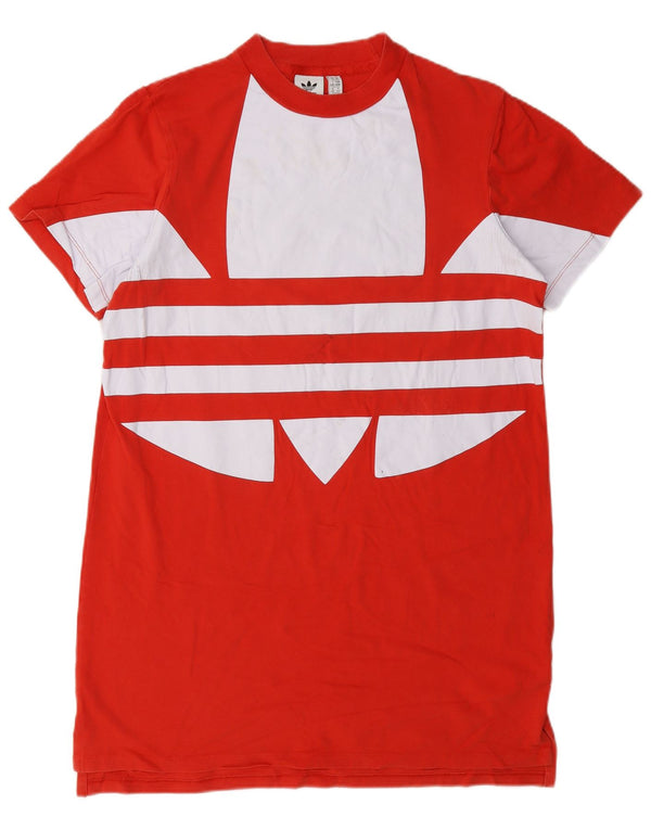 Adidas Vestido de camiseta gráfico para mujer UK 44 Algodón naranja mediano