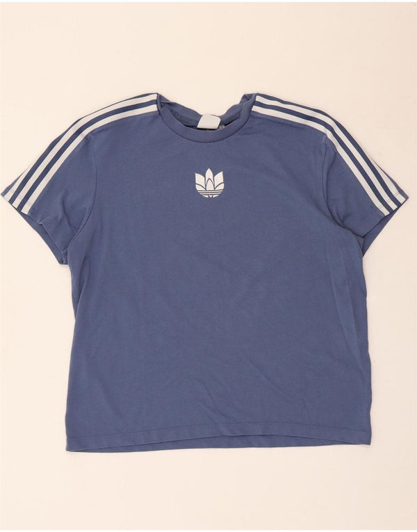 Adidas Camiseta gráfica para mujer Top UK 44 Algodón azul medio