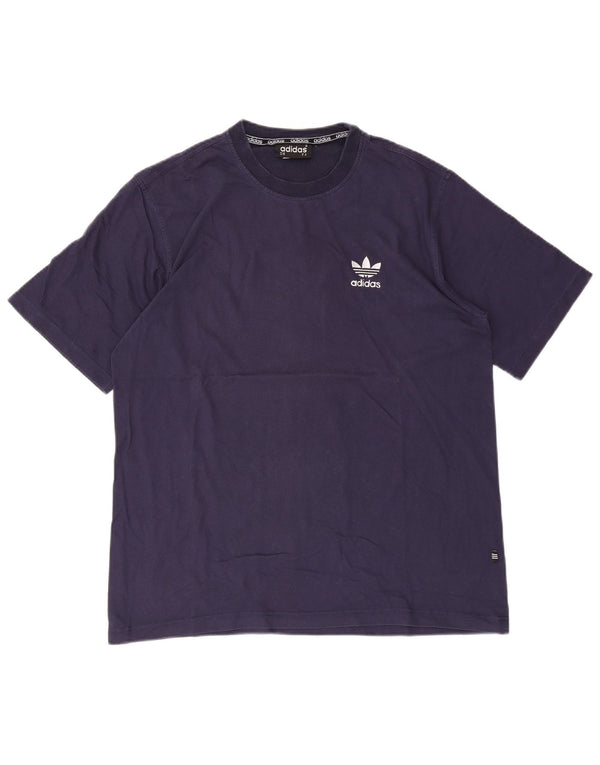 Adidas Camiseta gráfica para hombre Top UK 40/42 Medium Azul marino Algodón